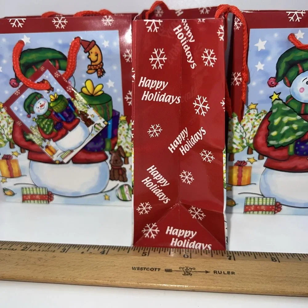12 Pack Christmas Treat Gift Bags Cute Patterns Gift Tags for Christmas Holiday‎